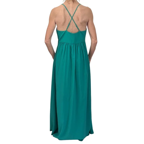 Badgley Mischka Women’s Belle Chiffon Formal Gown Kelly Green Maxi Dress Size 8 - Picture 3 of 13